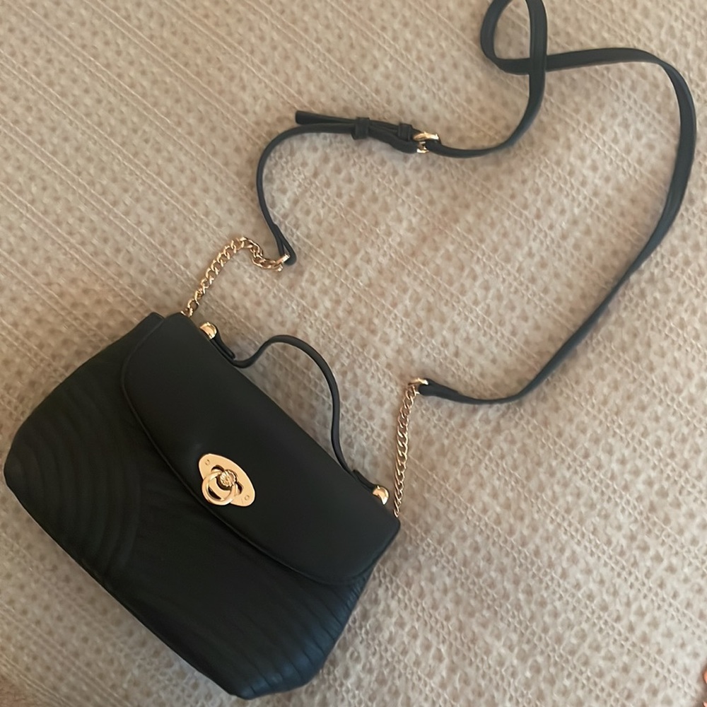 Black Top Handle Crossbody Bag
